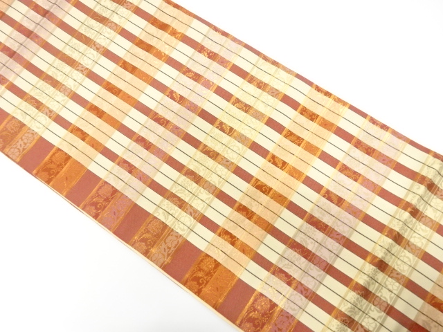 JAPANESE FUKURO OBI / WOVEN FLOWER ARABESQUE